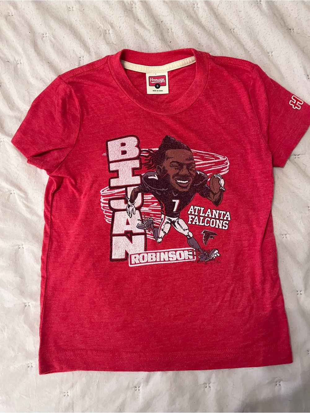 HOMAGE Red Atlanta Falcons Brian Robinson Jr. Graphic Tee